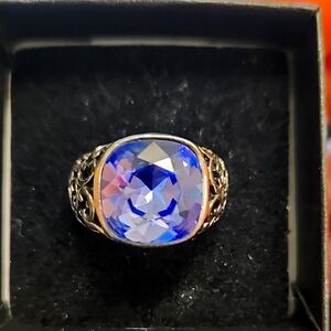 Decorative fashion imitation tanzonite ring size 7